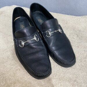 Zelli Men’s Black Leather Bit Loafers Size 10M Luxury Italian Dress Shoes